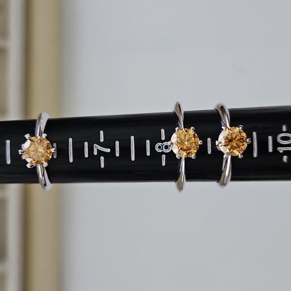 1ct Champagne Moissanite Solitaire Ring